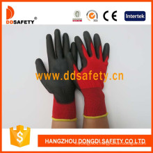 Nylon Polyester Liner Glove PU Coated on Palm and Fingers Dpu138